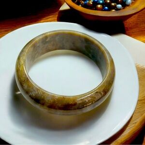 60.4 Large wrist Polished Gray Fossils Coral Jade